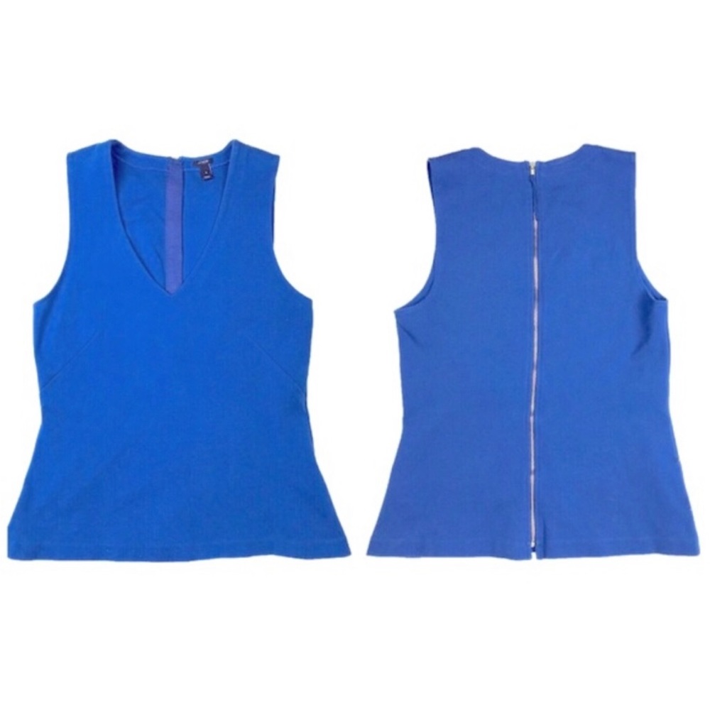 J.CREW V-Neck Tank Top With Full Back Zipper; Size XXS
